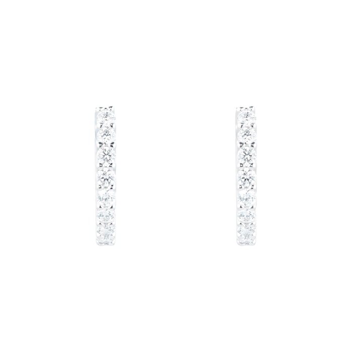 Mayors 18k White Gold 0.24cttw Diamond Round Hoop Earrings