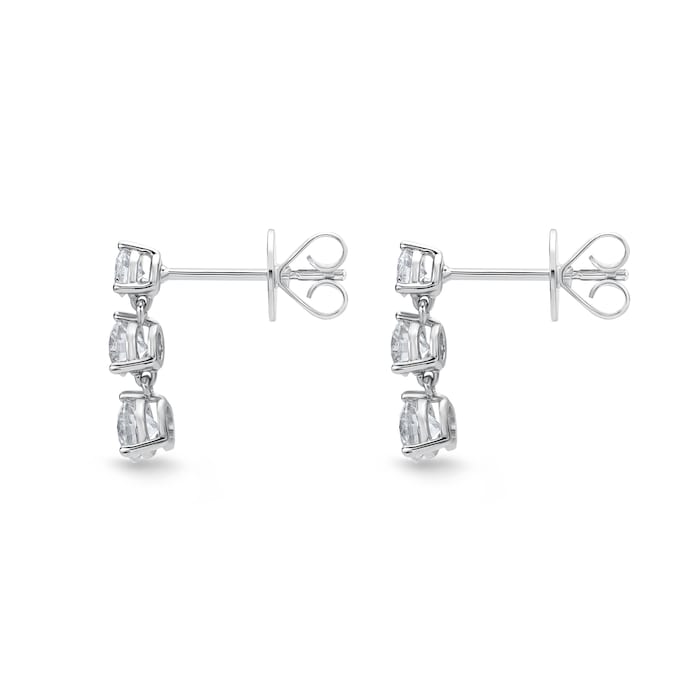 Mayors 18k White Gold 1.50cttw Diamond Line Multi-Stone Earrings