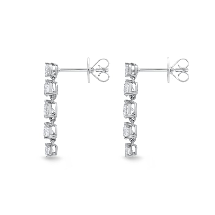 Mayors 18k White Gold 2.32cttw Diamond Line Multi-Stone Earrings