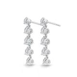 Mayors 18k White Gold 2.32cttw Diamond Line Multi-Stone Earrings