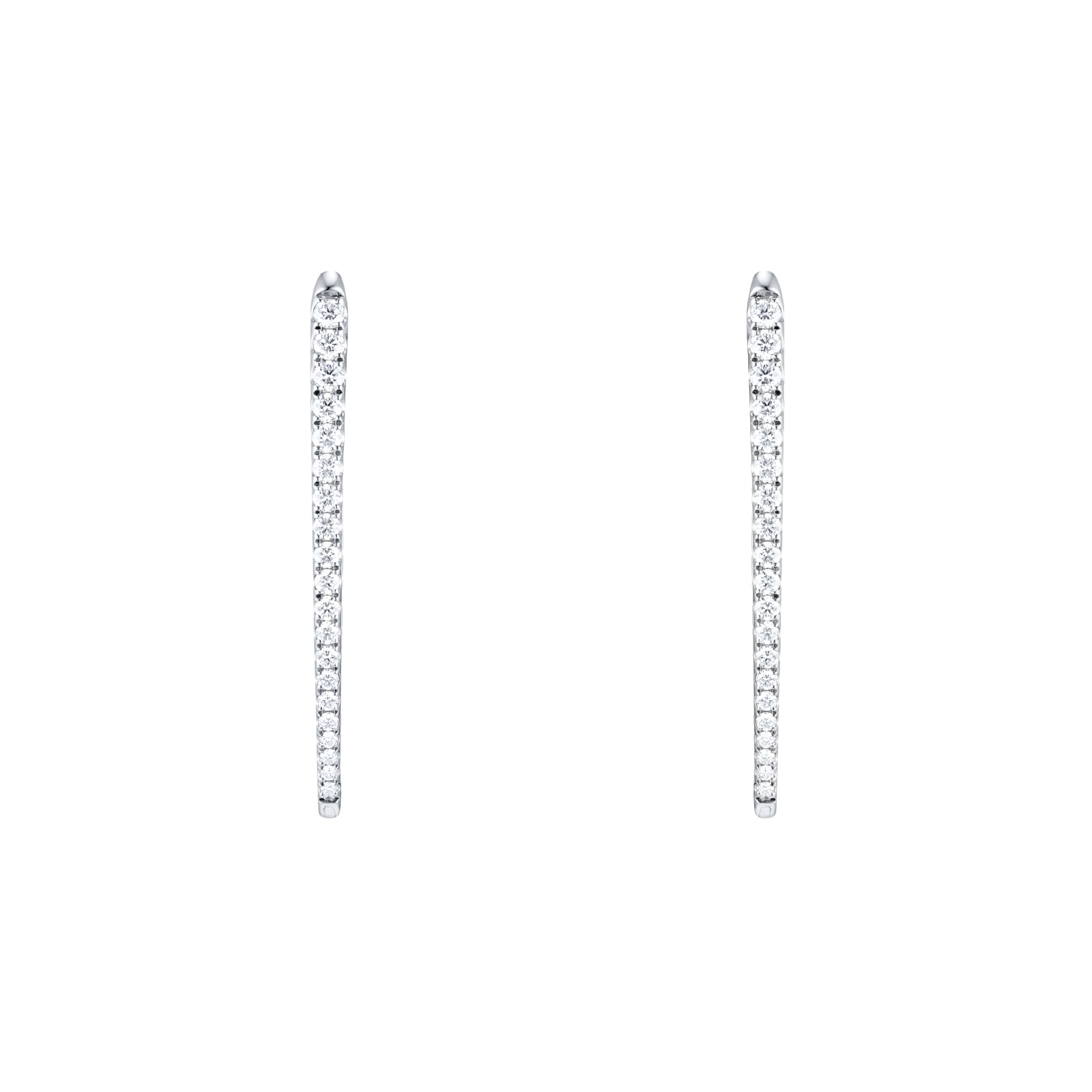 Mayors 18k White Gold 1.59cttw Diamond Imperial Hoop Earrings