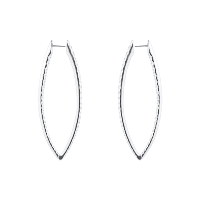 Mayors 18k White Gold 3.28cttw Diamond Imperial Hoop Earrings