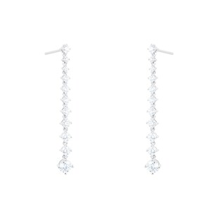 Mayors 18k White Gold 1.01cttw Diamond Classic Line Earrings