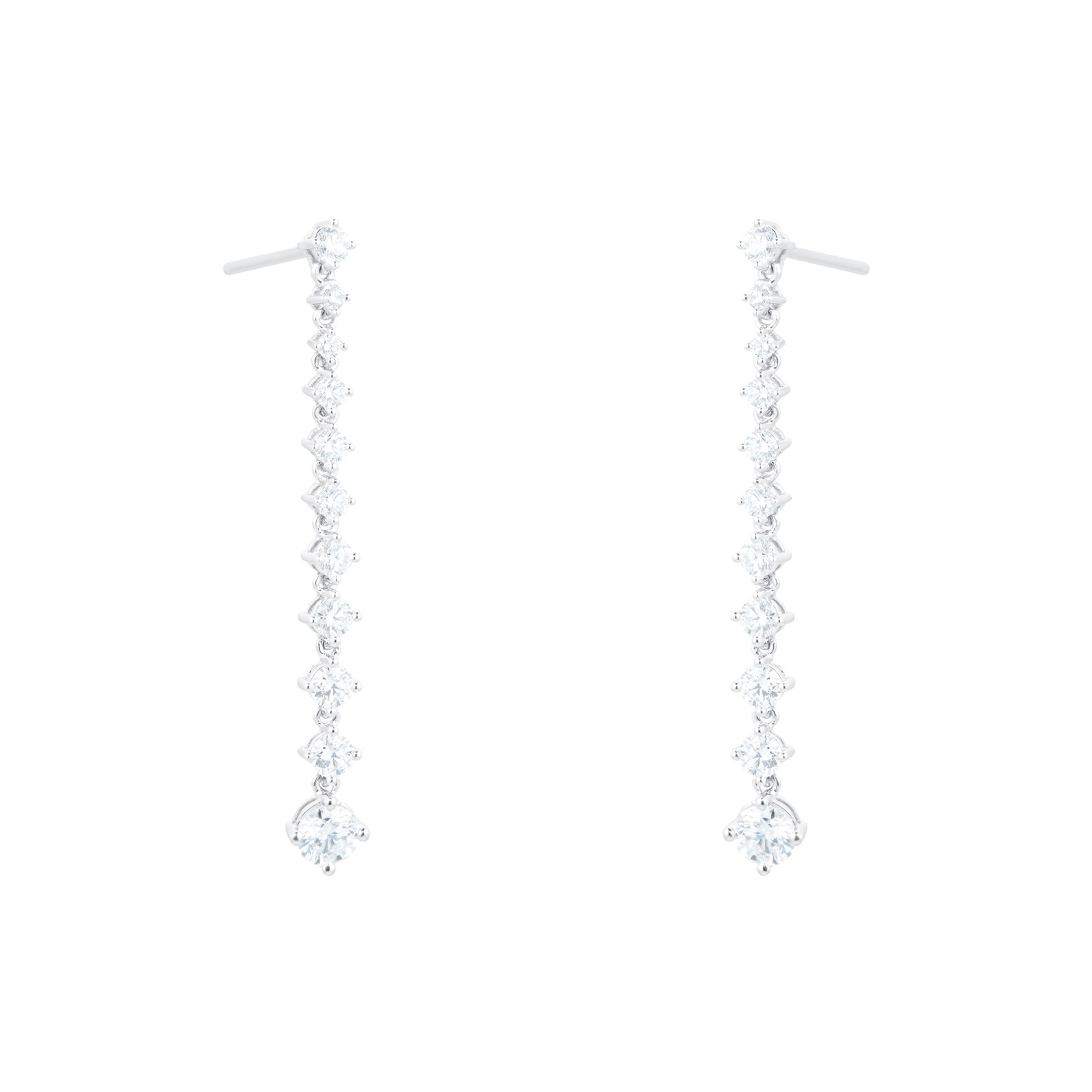 Mayors 18k White Gold 1.01cttw Diamond Classic Line Earrings