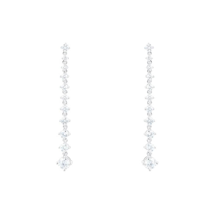 Mayors 18k White Gold 1.01cttw Diamond Classic Line Earrings