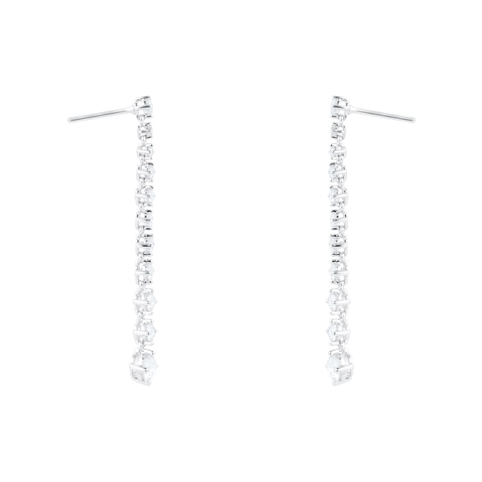 Mayors 18k White Gold 1.01cttw Diamond Classic Line Earrings