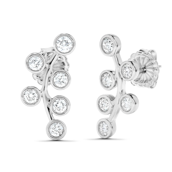 Mayors 18k White Gold 0.91cttw Diamond Bezel set Earrings