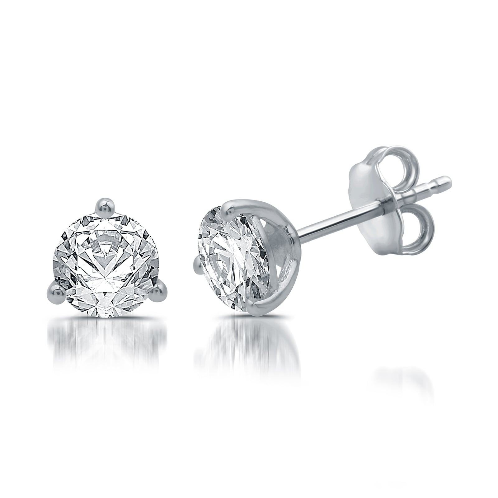 Mayors 18k White Gold 1.01cttw Diamond Solitaire Stud Earrings