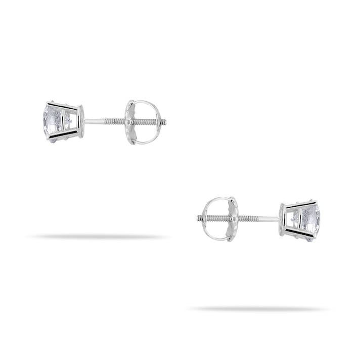 Mayors 18kWhite Gold 1.00cttw Classic Earrings (I/I1)