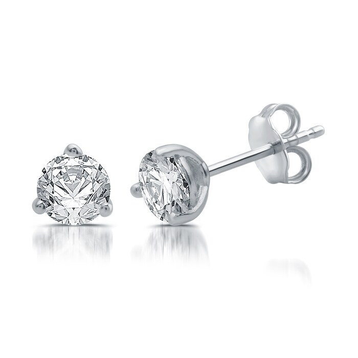 Mayors 18k White Gold 0.75cttw Diamond Solitaire Stud Earrings