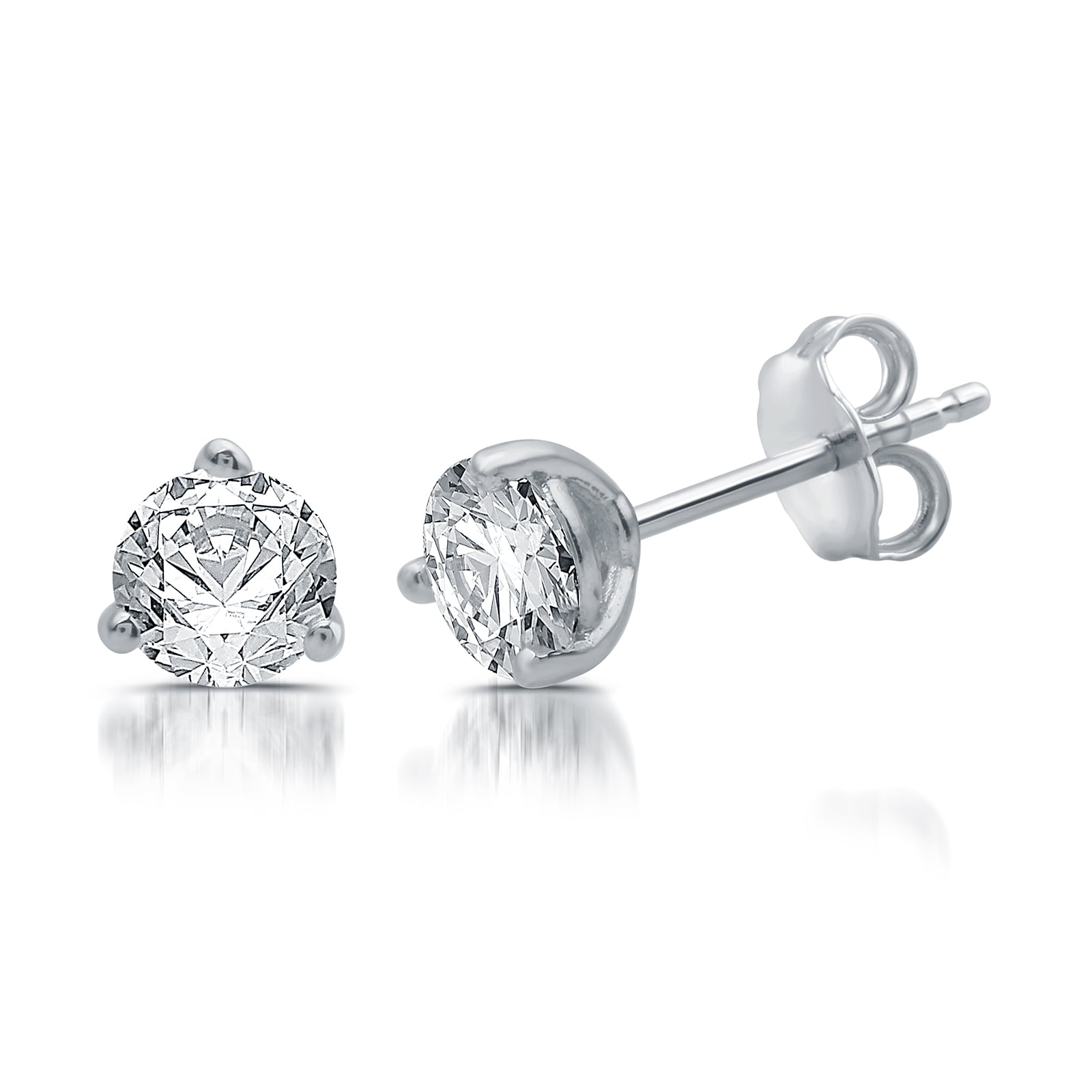 Mayors 18k White Gold 0.75cttw Diamond Solitaire Stud Earrings