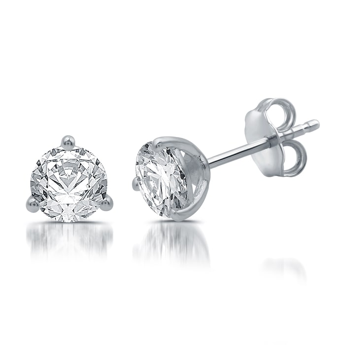 Mayors 18k White Gold 1.00cttw Diamond Solitaire Stud Earrings