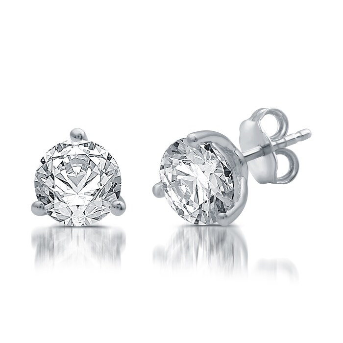 Mayors 18k White Gold 2.50cttw Diamond Solitaire Stud Earrings