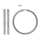 Mayors 18k White Gold 3.00cttw Diamond Hoop Earrings