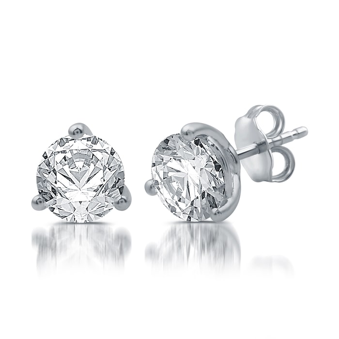 Mayors 18k White Gold 2.01cttw Diamond Solitaire Stud Earrings