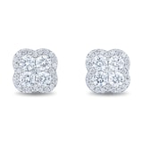Mayors 18k White Gold 1.36cttw Diamond Cluster Earrings