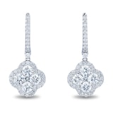 Mayors 18k White Gold 2.73cttw Diamond Cluster Drop Earrings