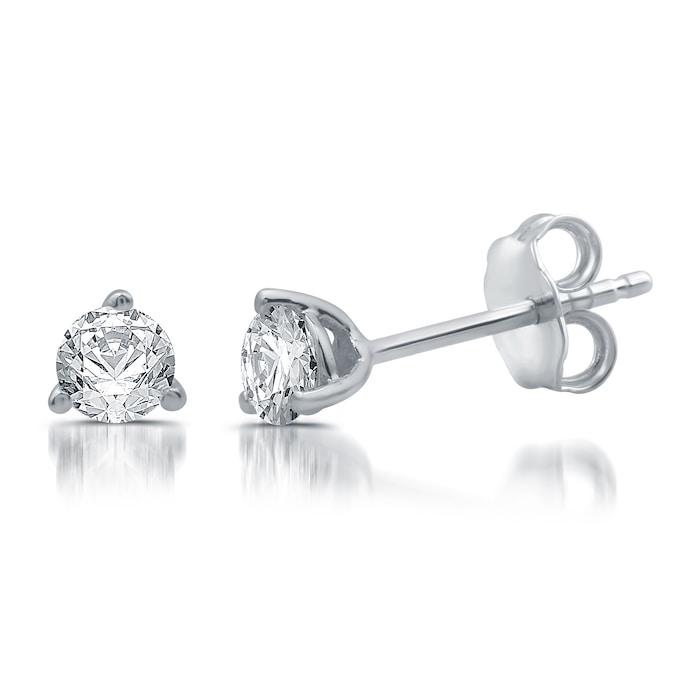 Mayors 18k White Gold 0.33cttw Diamond Solitaire Stud Earrings