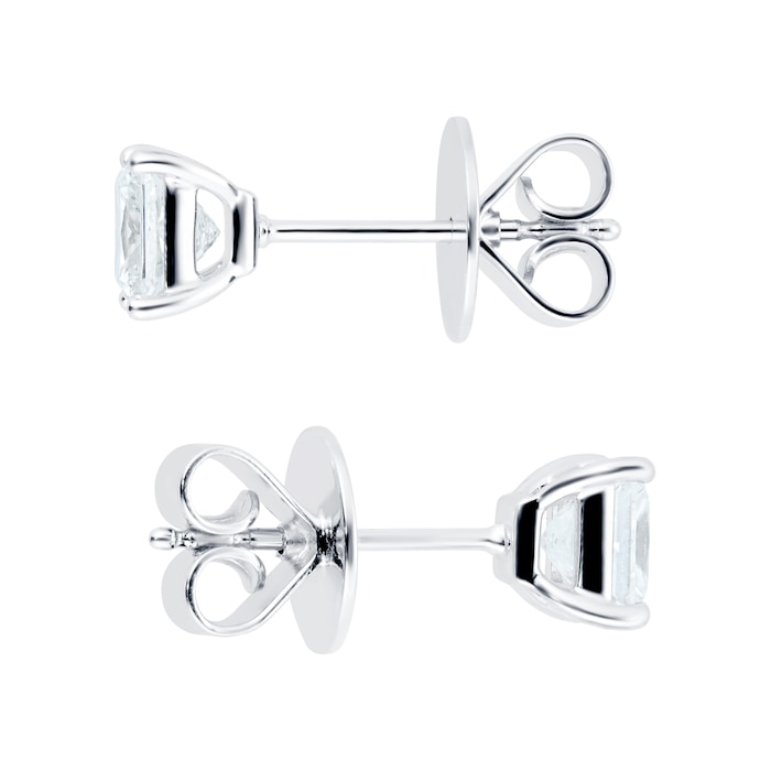 MAYORS 18k White Gold 1.60cttw Princess Cut Classic Diamond Earrings