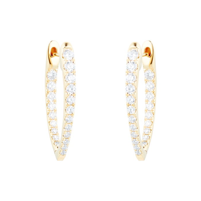 Mayors 18k Yellow Gold 0.73cttw Diamond Imperial Hoop Earrings