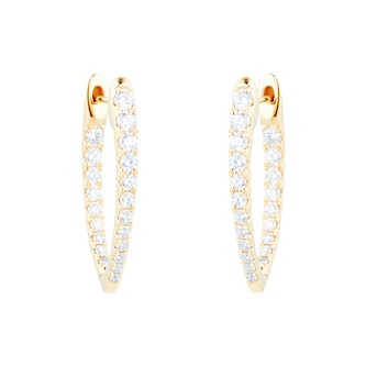 Mayors 18k Yellow Gold 0.73cttw Diamond Imperial Hoop Earrings