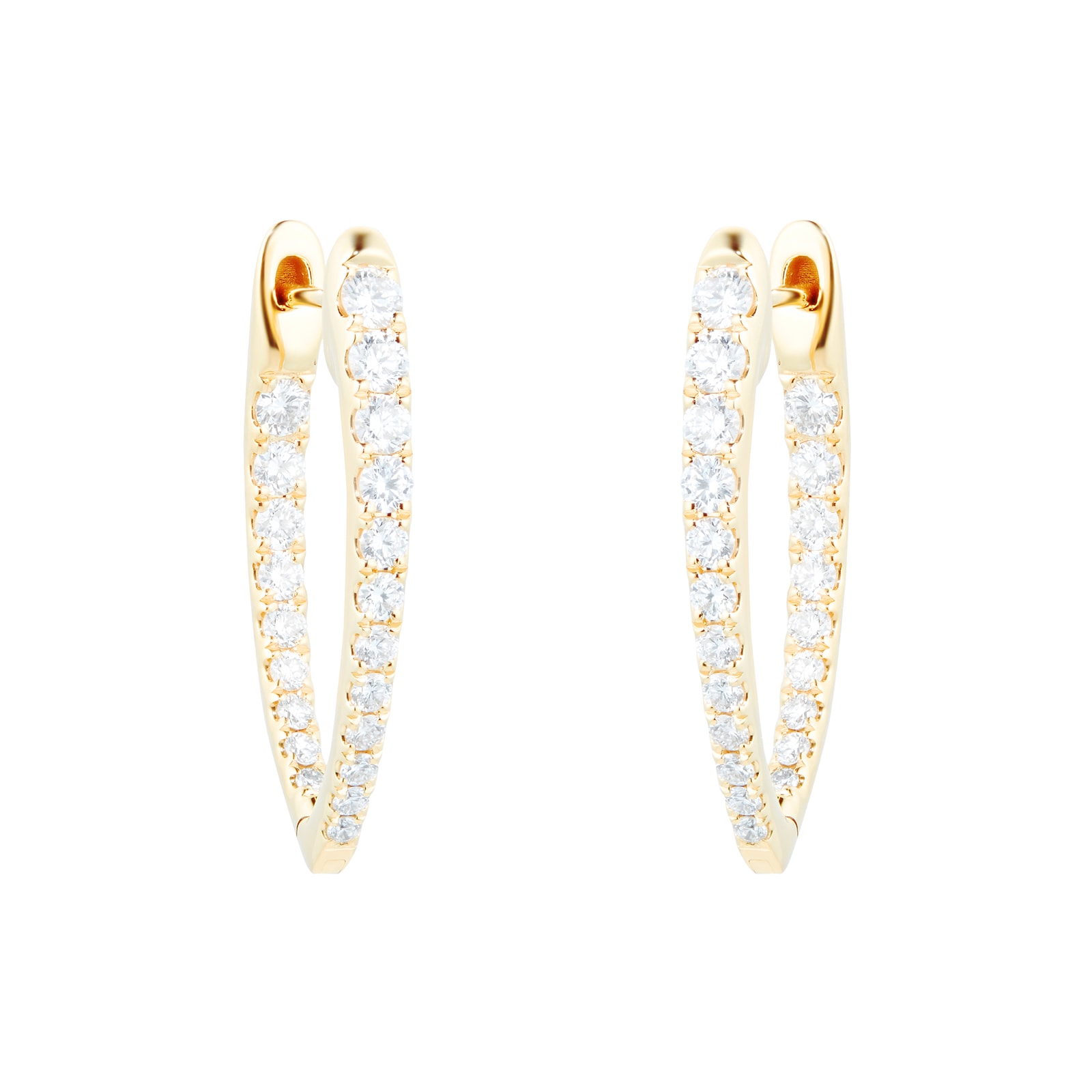 Mayors 18k Yellow Gold 0.73cttw Diamond Imperial Hoop Earrings