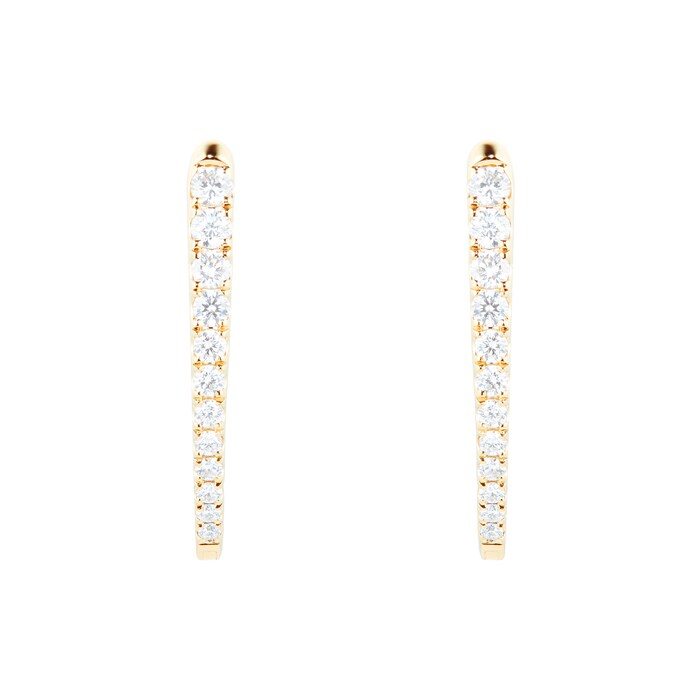 Mayors 18k Yellow Gold 0.73cttw Diamond Imperial Hoop Earrings