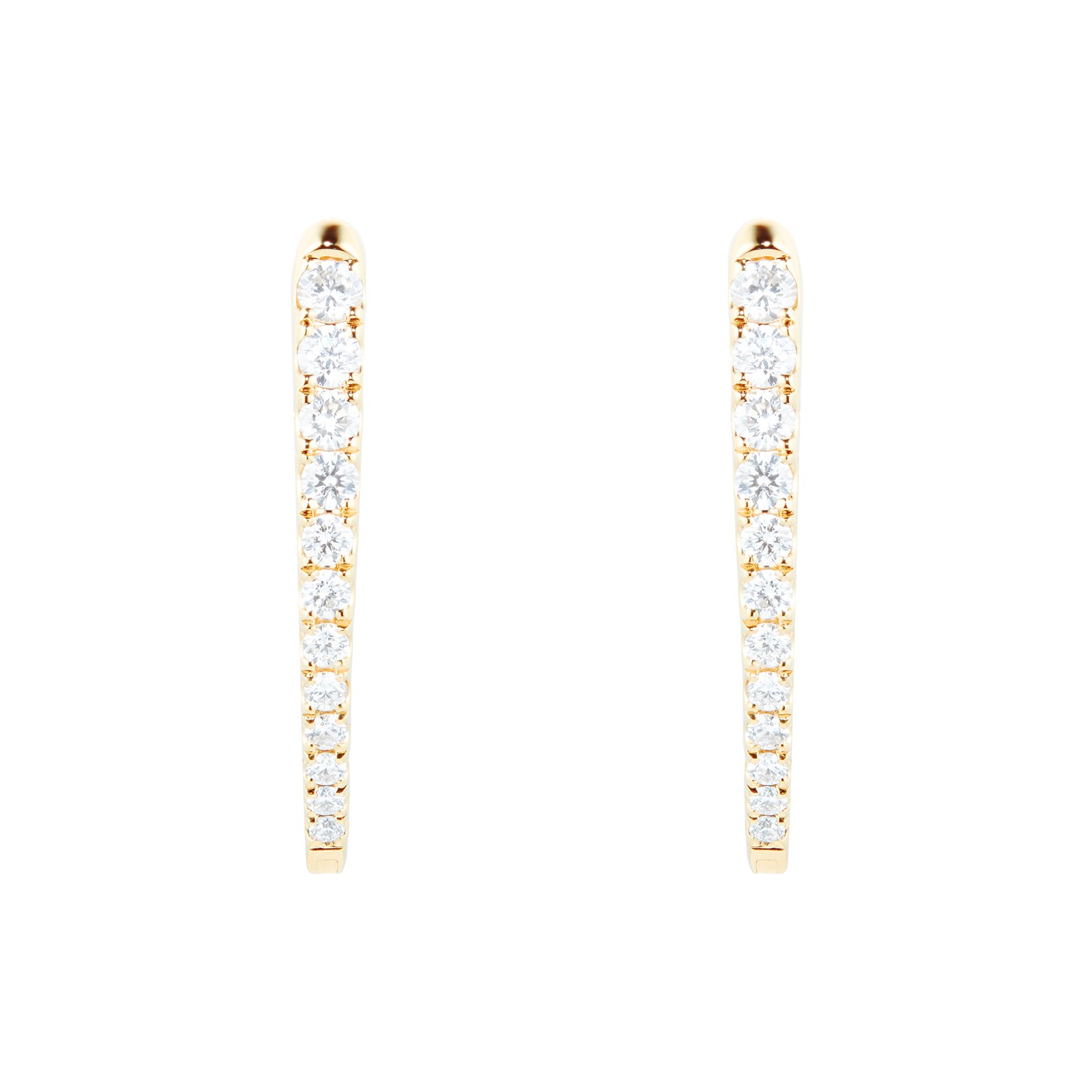 Mayors 18k Yellow Gold 0.73cttw Diamond Imperial Hoop Earrings