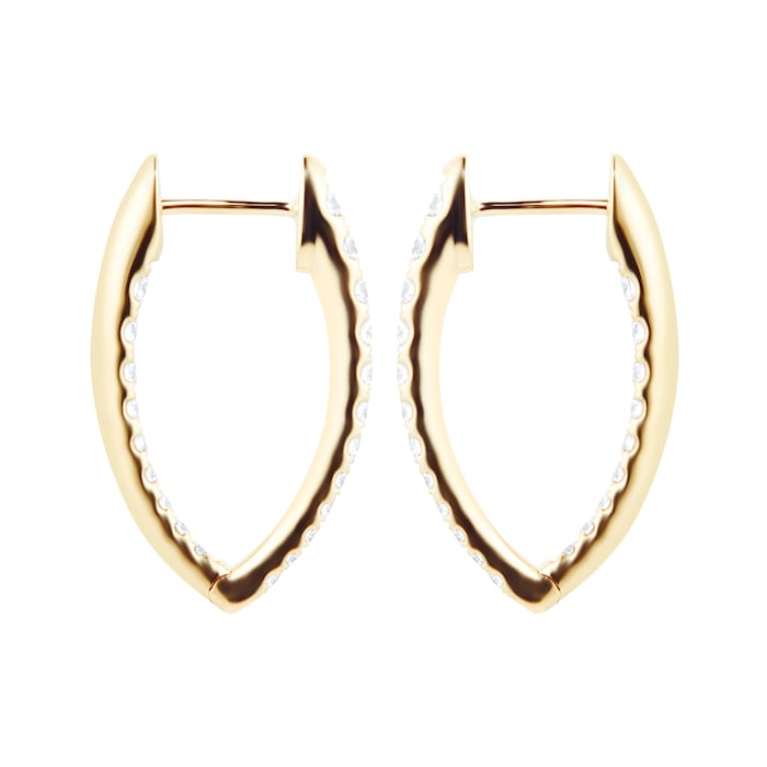 Mayors 18k Yellow Gold 0.73cttw Diamond Imperial Hoop Earrings