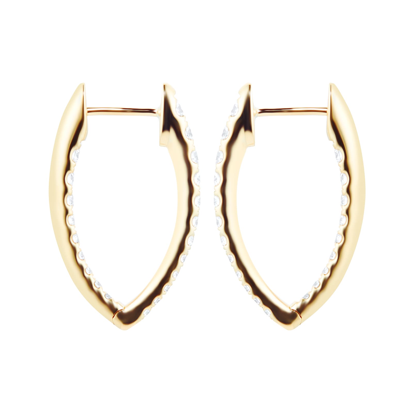 Mayors 18k Yellow Gold 0.73cttw Diamond Imperial Hoop Earrings