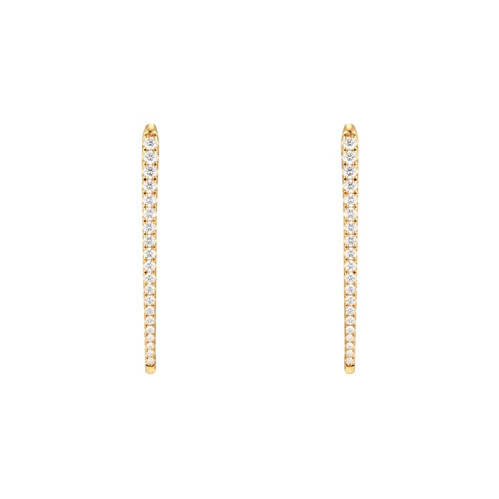 Mayors 18k Yellow Gold 1.60cttw Diamond Imperial Hoop Earrings