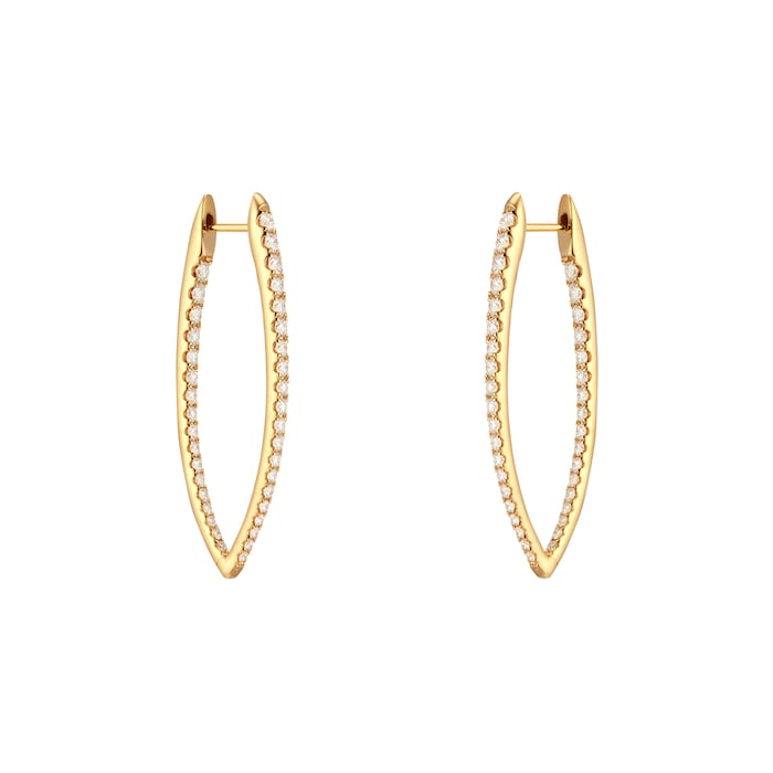 Mayors 18k Yellow Gold 1.60cttw Diamond Imperial Hoop Earrings