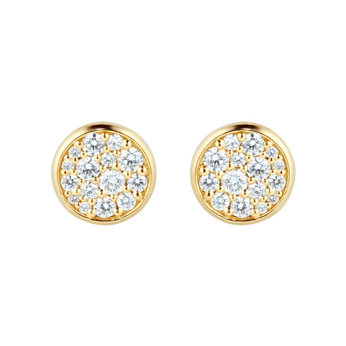 Mayors 18k Yellow Gold 0.34cttw Pave Diamond Luna Stud Earrings