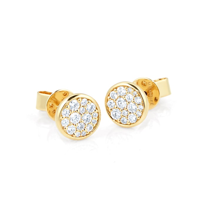 Mayors 18k Yellow Gold 0.34cttw Pave Diamond Luna Stud Earrings