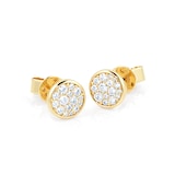 Mayors 18k Yellow Gold 0.34cttw Pave Diamond Luna Stud Earrings