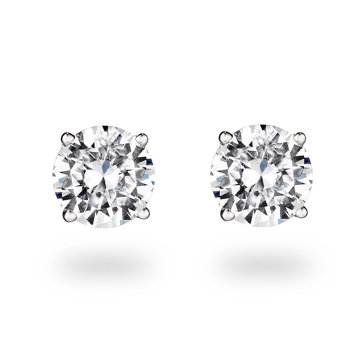 Mayors 18k White Gold 2.00cttw Diamond Solitaire Stud Earrings