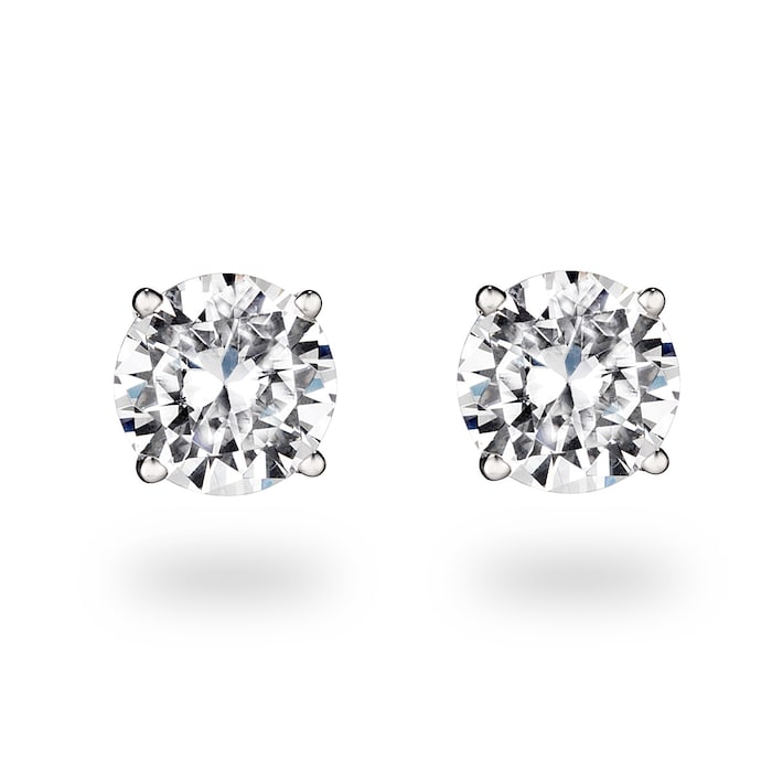 Mayors 18k White Gold 2.00cttw Diamond Solitaire Stud Earrings