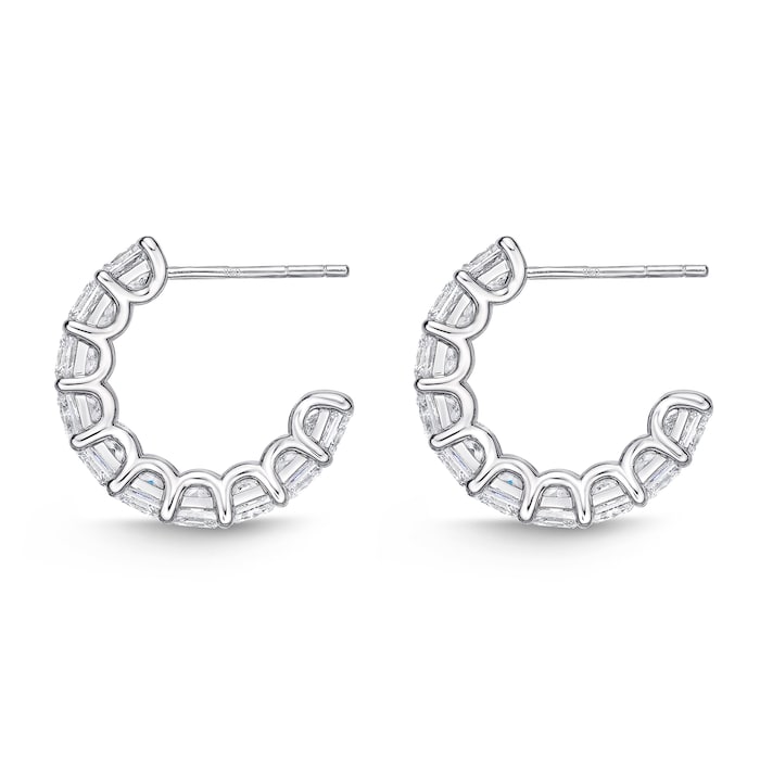 Mayors 18k White Gold 5.46cttw Princess Cut Diamond Mini Hoop Earrings