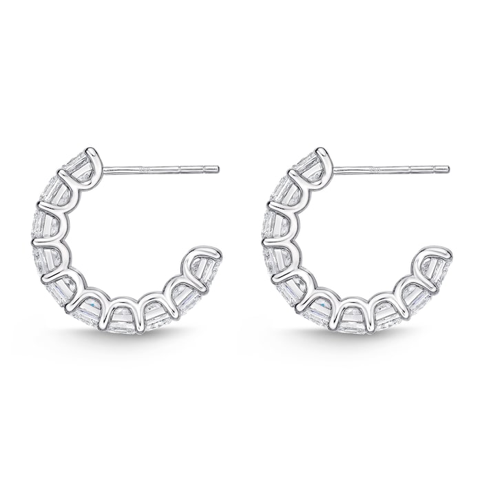 Mayors 18k White Gold 6.56cttw Princess Cut Diamond Mini Hoop Earrings