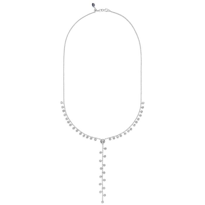 Mayors 18k White Gold 1.51cttw Diamond Drop Necklace