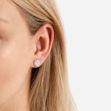 Mayors 18k White Gold 1.95cttw Diamond Single Halo Earrings