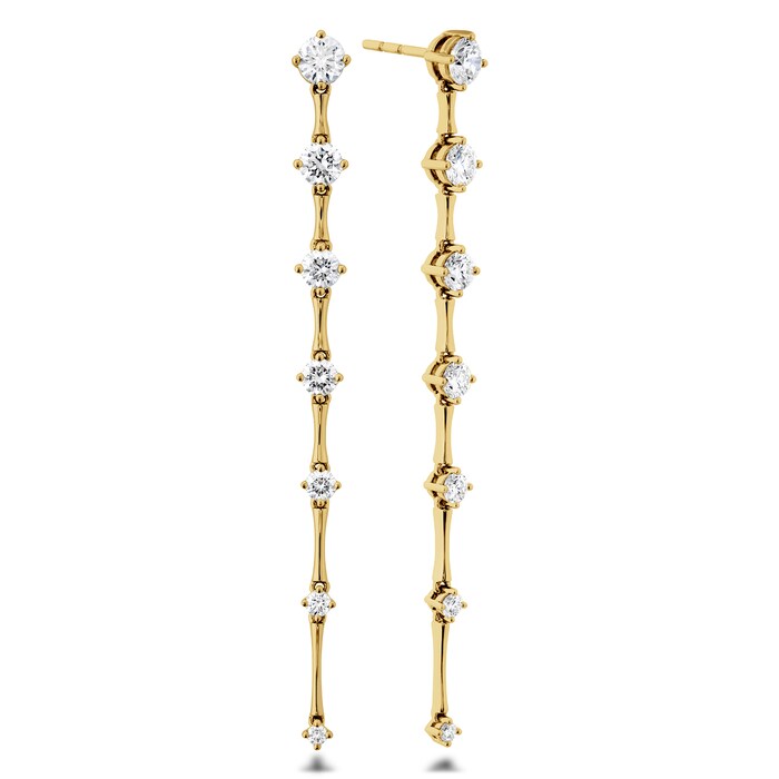 Mayors 18k Yellow Gold 1.14cttw Diamond 2" Station Drop Earrings