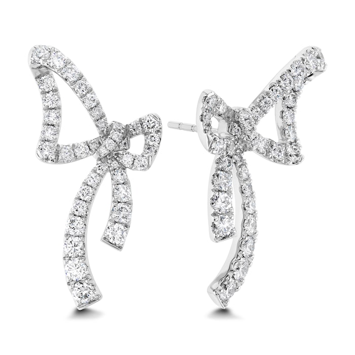 Mayors 18k White Gold 0.35cttw Diamond Bow Stud Earrings