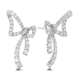 Mayors 18k White Gold 0.35cttw Diamond Bow Stud Earrings
