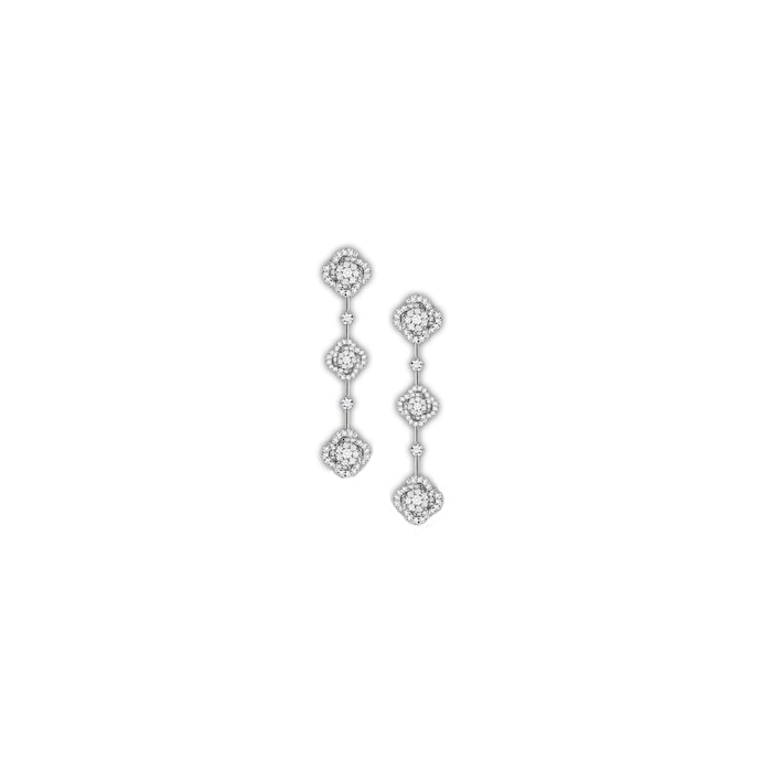 Mayors 18k White Gold Exclusive Reflector 2.65cttw Diamond Long Drop Stud Earrings