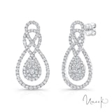 Uneek 18k White Gold 1.50cttw Diamond Loop Earrings