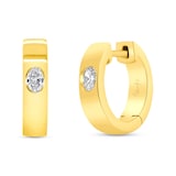 Uneek 18k Yellow Gold Exclusive 0.20cttw Oval Cut Diamond 14mm Huggie Earrings