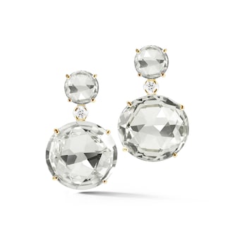 Betteridge 18k Yellow Gold Crystal and Diamond Double Drop Earrings