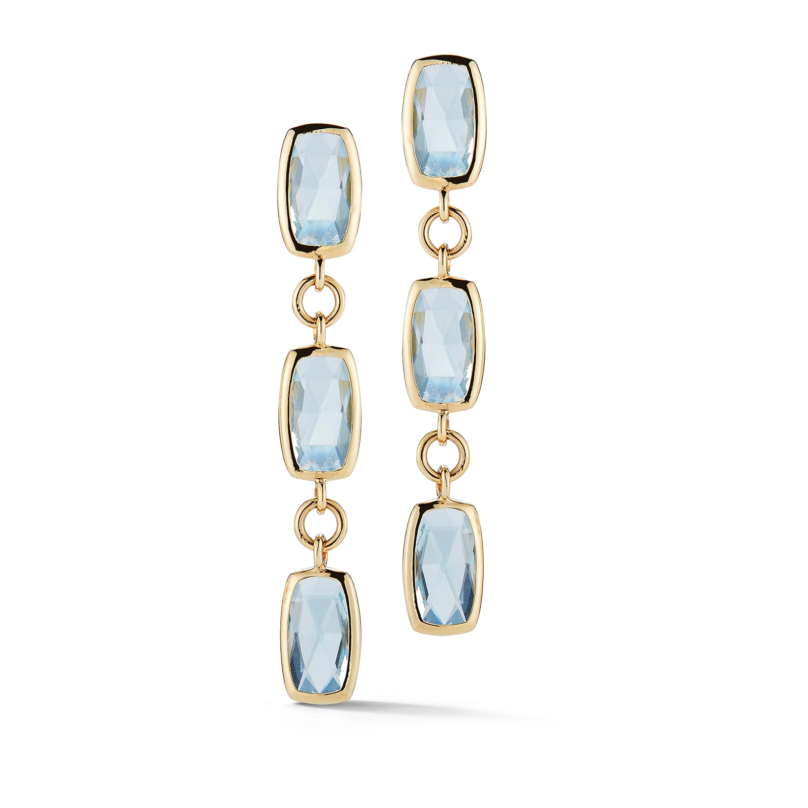 Betteridge 18k Yellow Gold Gaia Cushion Cut Bezel Set Blue Topaz Drop Earrings Betteridge 18k Yellow Gold Gaia Cushion Cut Bezel Set Blue Topaz Drop Earrings