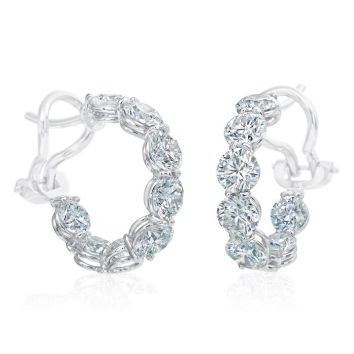 Betteridge 18k White Gold 3.60cttw Diamond Hoop Earrings